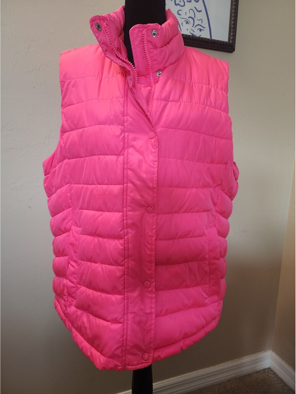 Gap Women's Pink Quilted Puffer Vest XL